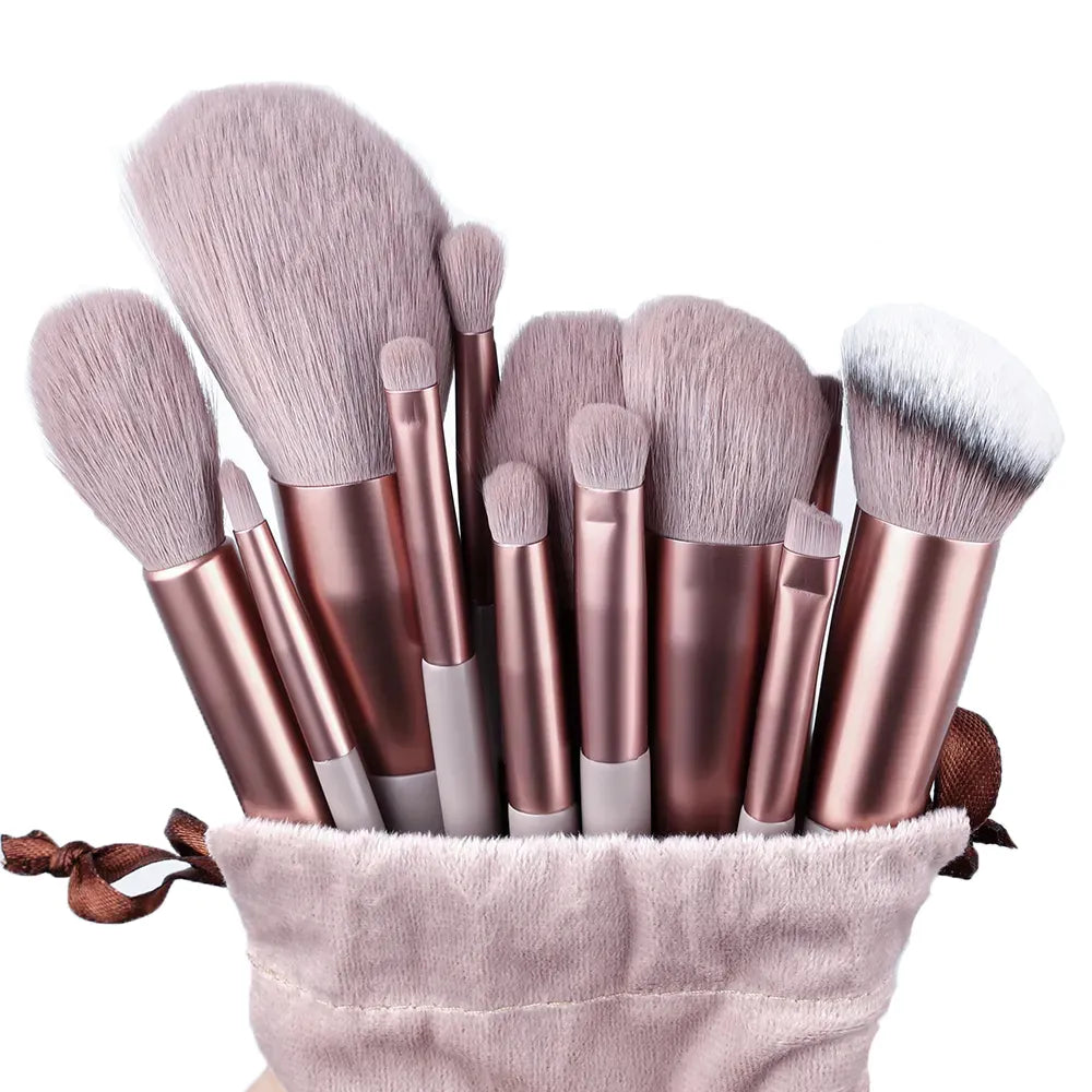 LuxBlend Soft Fluffy Makeup Brush Set - 13pcs